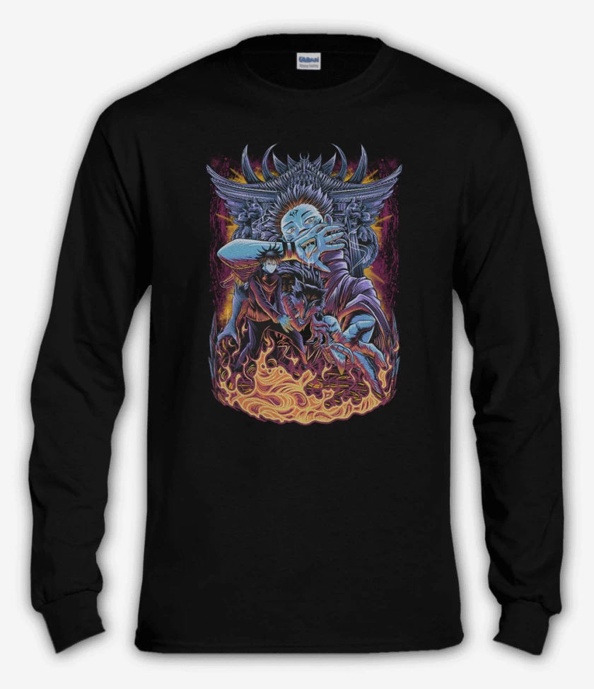 Polera manga larga Negro de Sukuna jujutsu kaisen