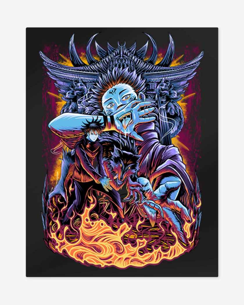 Print metalico Negro de Sukuna jujutsu kaisen