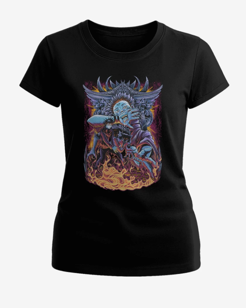 Polera de Mujer Negro de Sukuna jujutsu kaisen