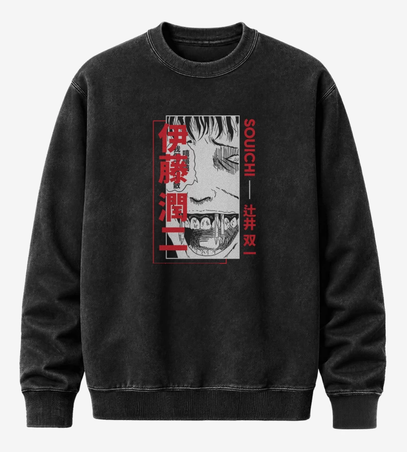 Poleron Polo Acid Wash Negro de souichi