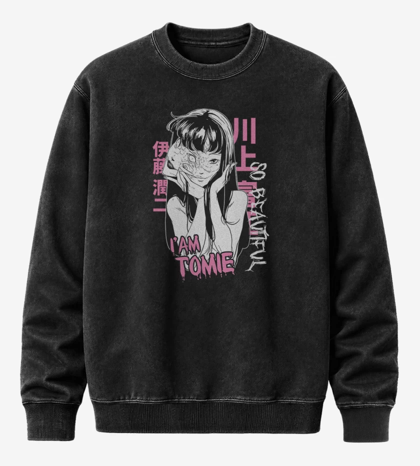 Poleron Polo Acid Wash Negro de Tomie 1