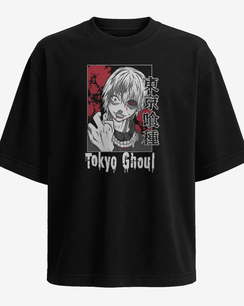 Polera Oversize Negro de tokio Ghoul