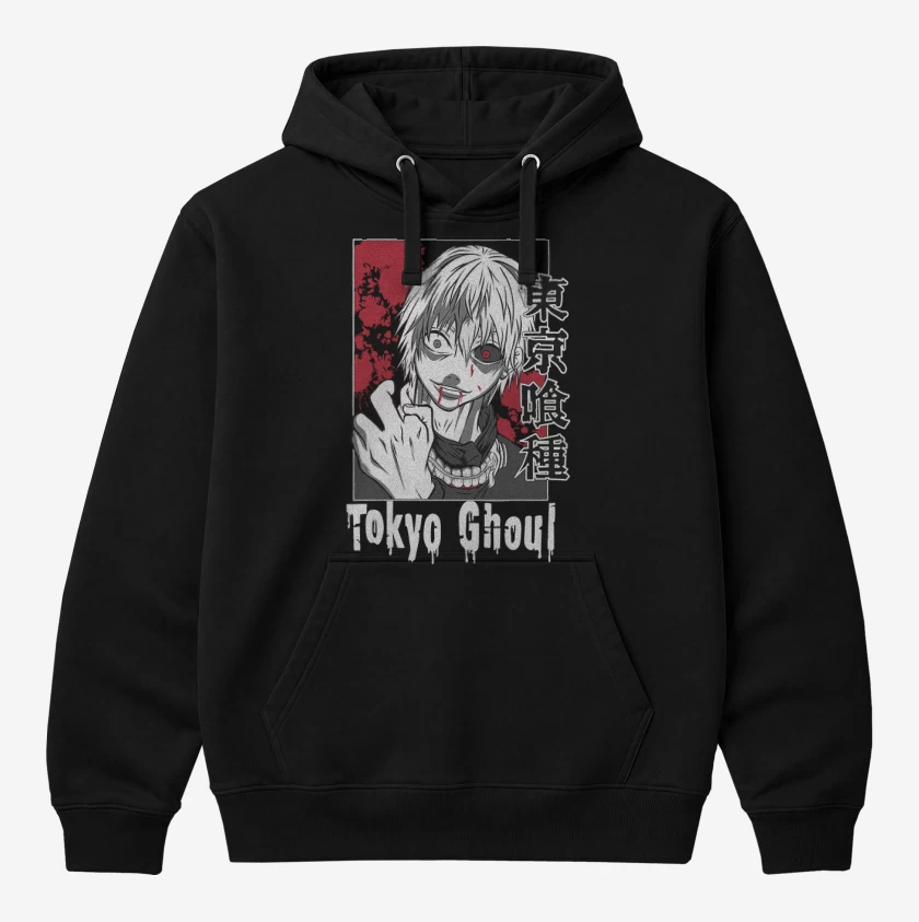 Polerón Canguro Negro de tokio Ghoul