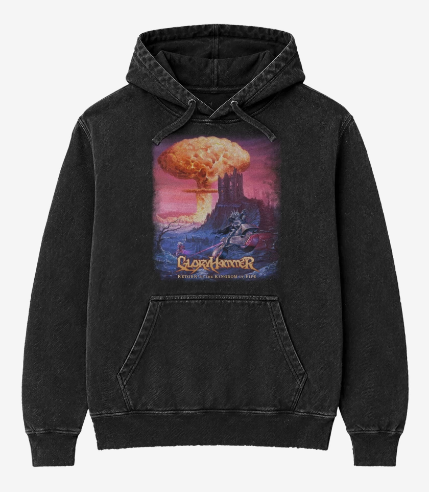 Poleron Canguro Acid Wash Negro de Gloryhammer Return 
