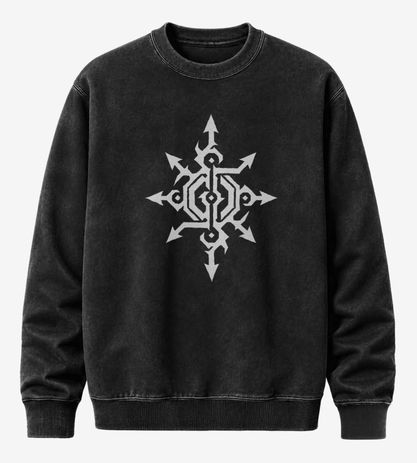 Poleron Polo Acid Wash Negro de Gloryhammer Logo