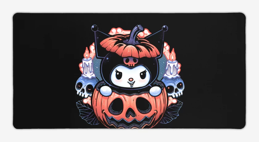 Mouse pad Gamer Negro de Kuromi Halloween
