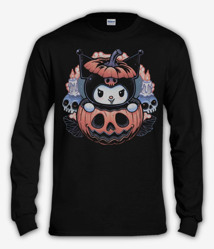 Polera manga larga Negro de Kuromi Halloween