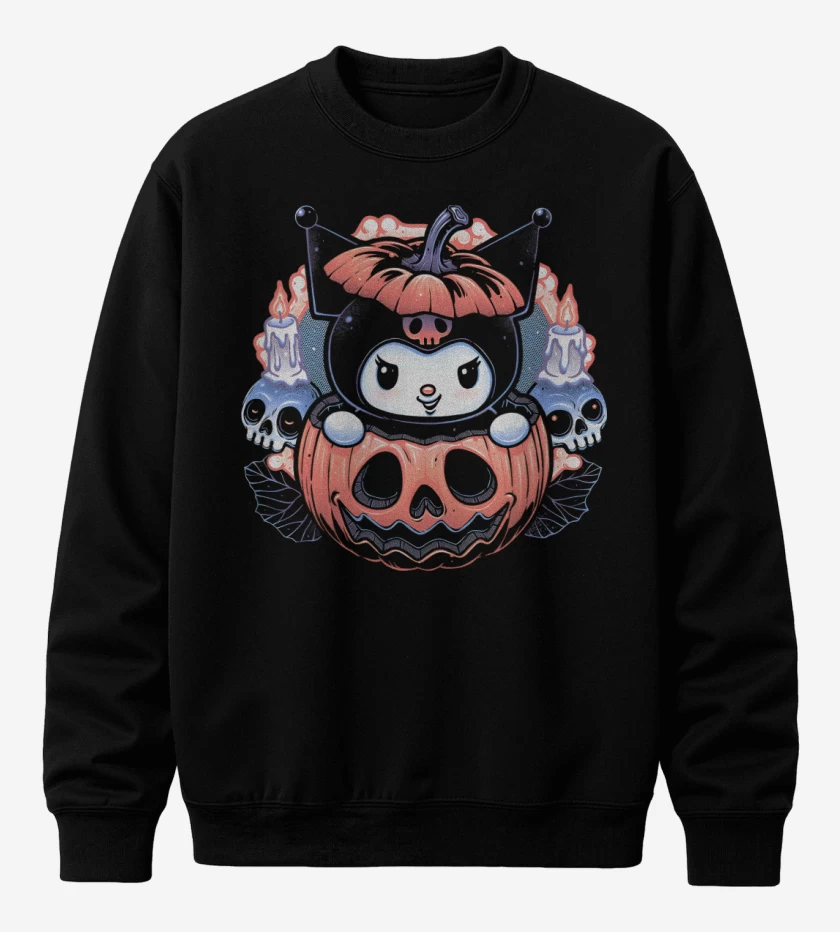 Poleron polo Negro de Kuromi Halloween