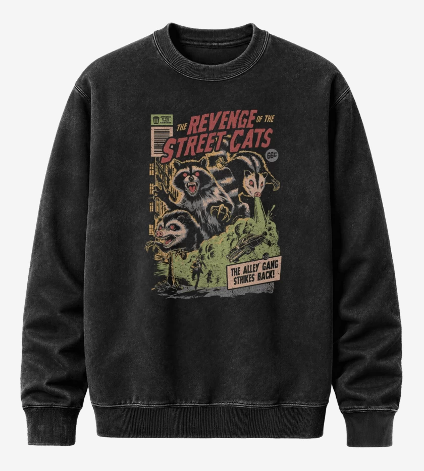 Poleron Polo Acid Wash Negro de Sucia Venganza
