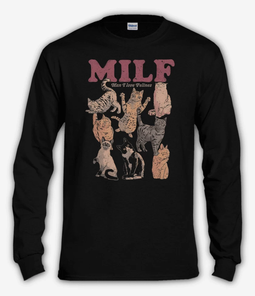 Polera manga larga Negro de Los MILF