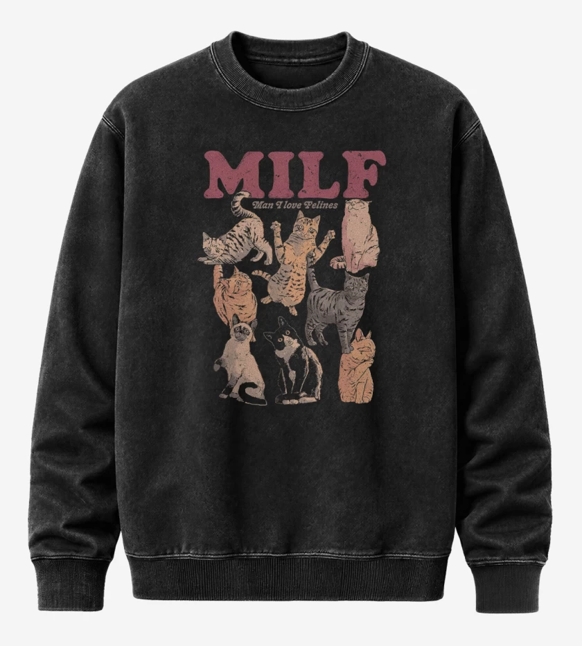 Poleron Polo Acid Wash Negro de Los MILF