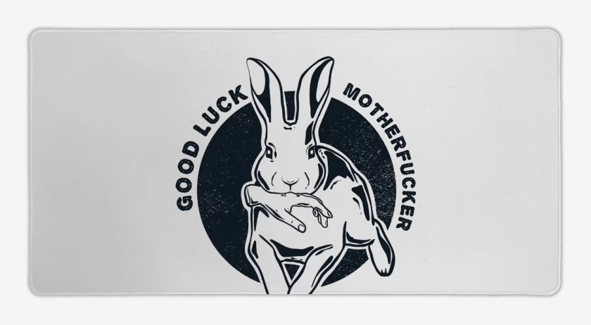 Mouse pad Gamer Blanco de Buena Suerte
