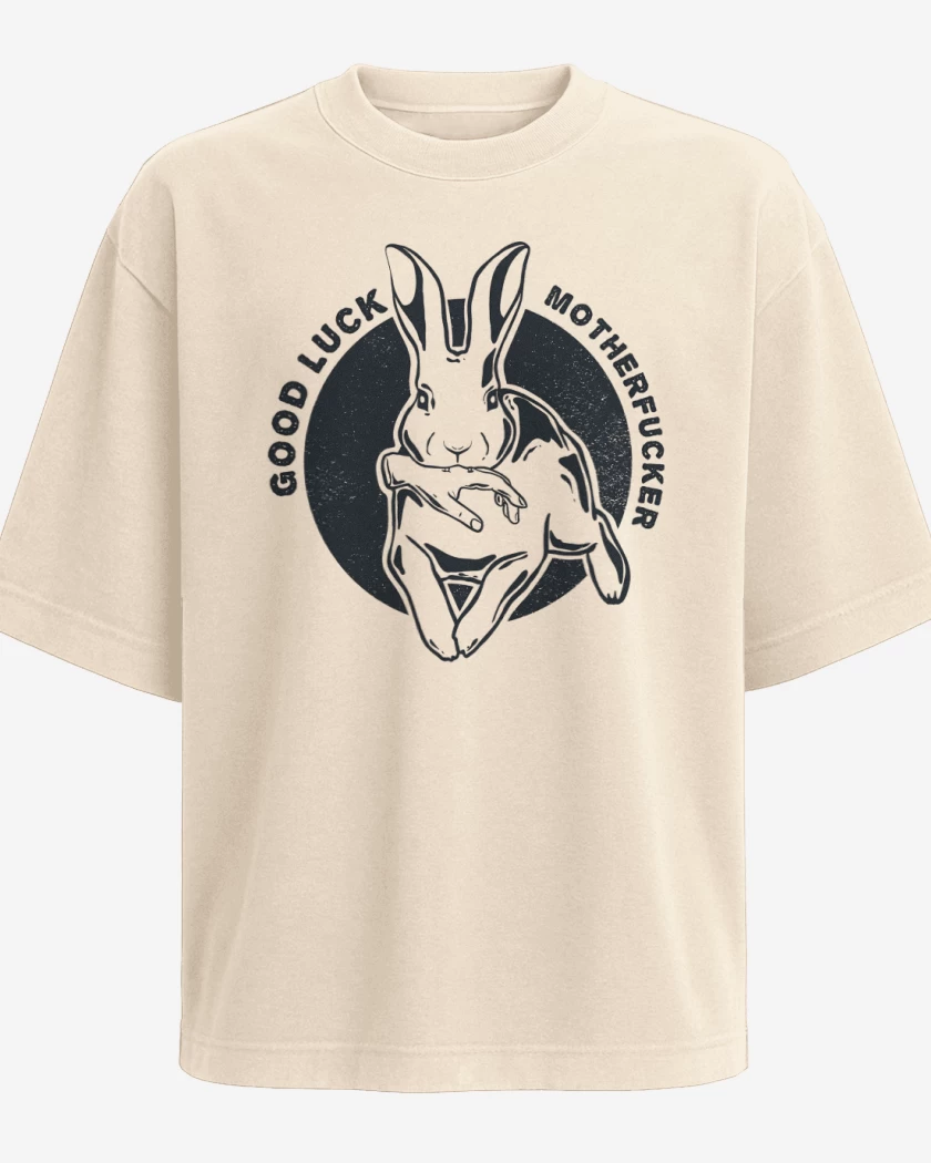 Polera Oversize Beige de Buena Suerte
