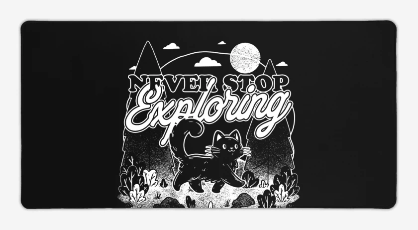Mouse pad Gamer Negro de Gatito Explorador