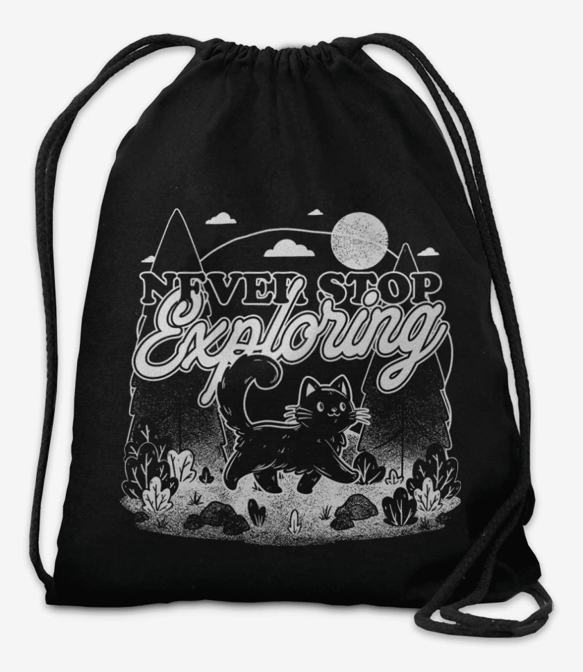 Mochila Negro de Gatito Explorador