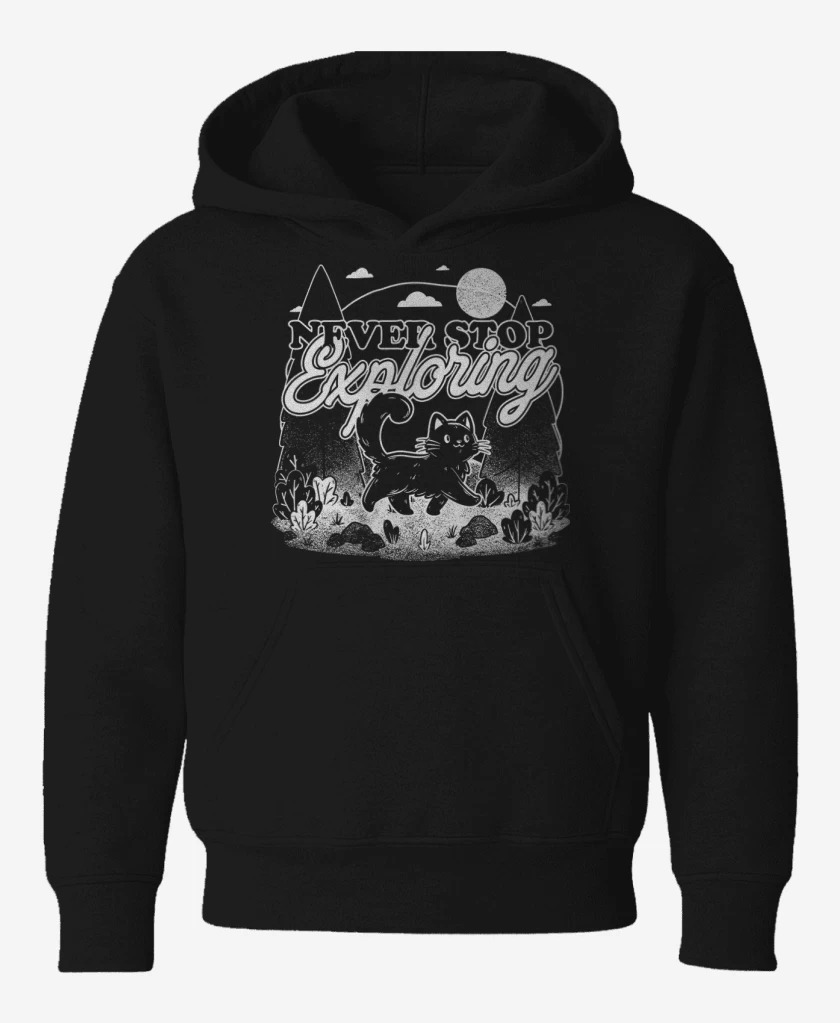 Poleron de niño Negro de Gatito Explorador