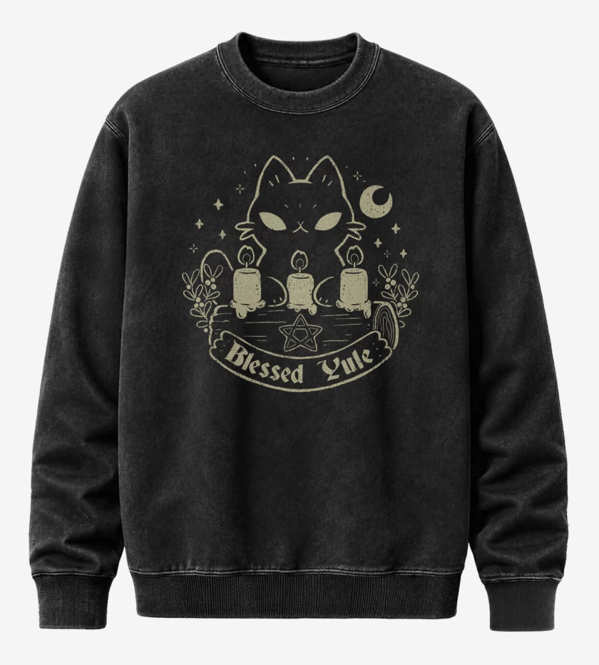 Poleron Polo Acid Wash Negro de Ritual Cat