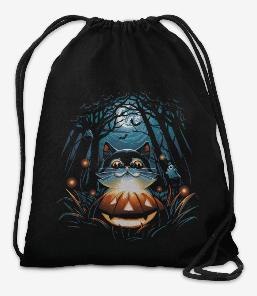 Mochila Negro de Gatito Halloween