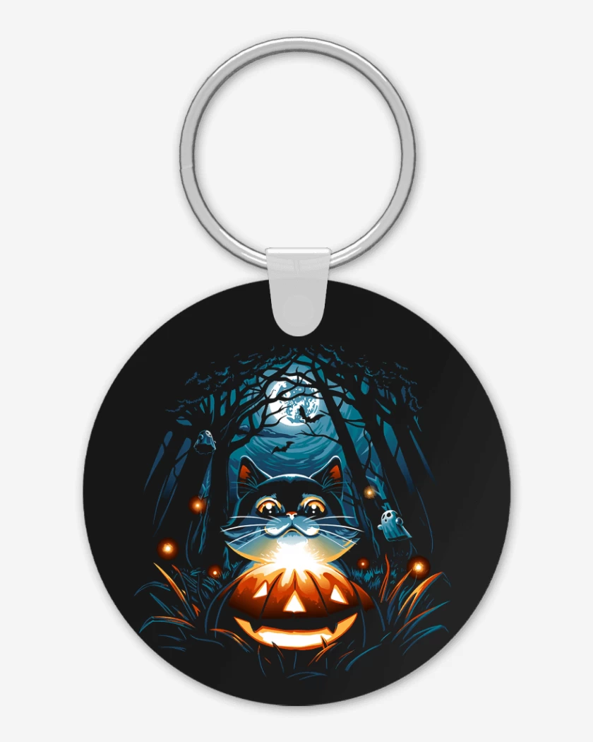 Llavero Negro de Gatito Halloween