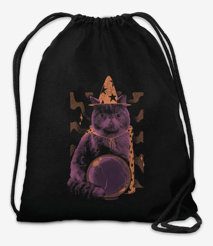 Mochila Negro de Gatito Adivino