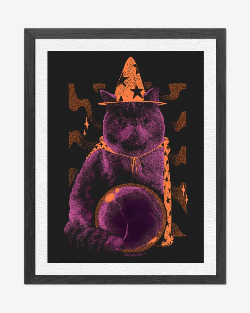 Cuadro decorativo Negro de Gatito Adivino