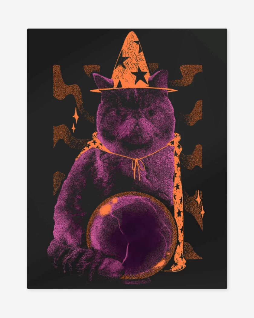 Print metalico Gatito Adivino