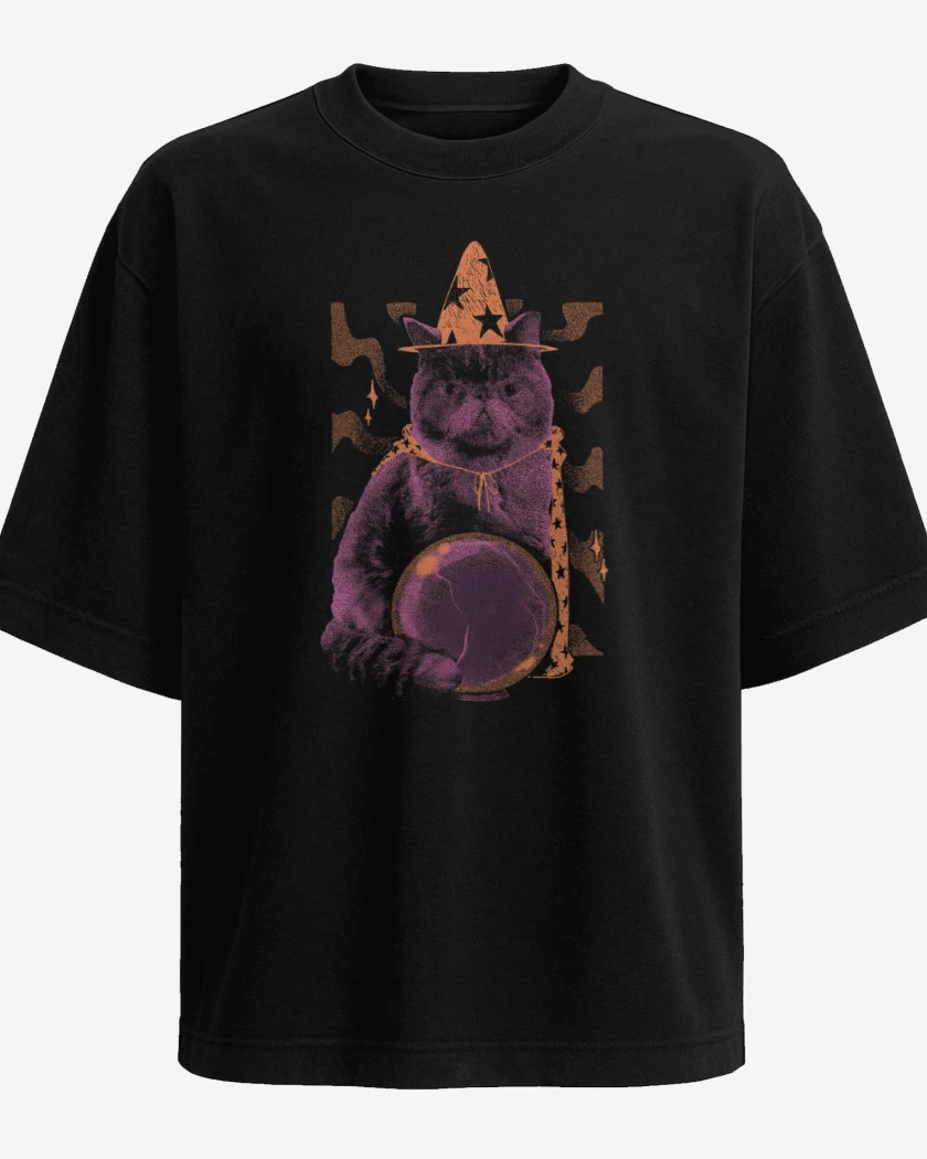 Polera Oversize Gatito Adivino