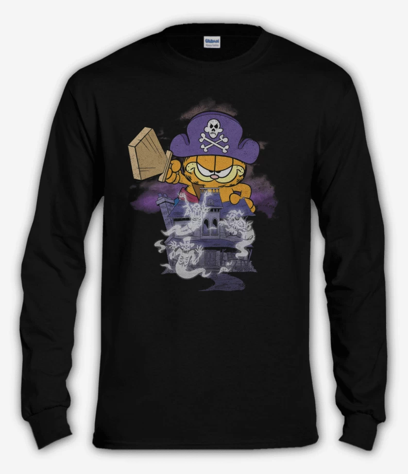 Polera manga larga Negro de Capitán Garfield