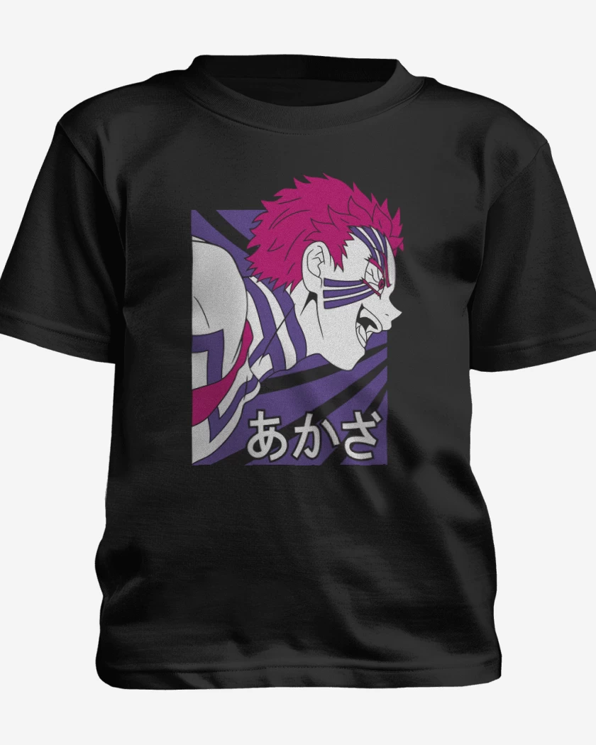 Polera de niño Negro de Akaza Demon
