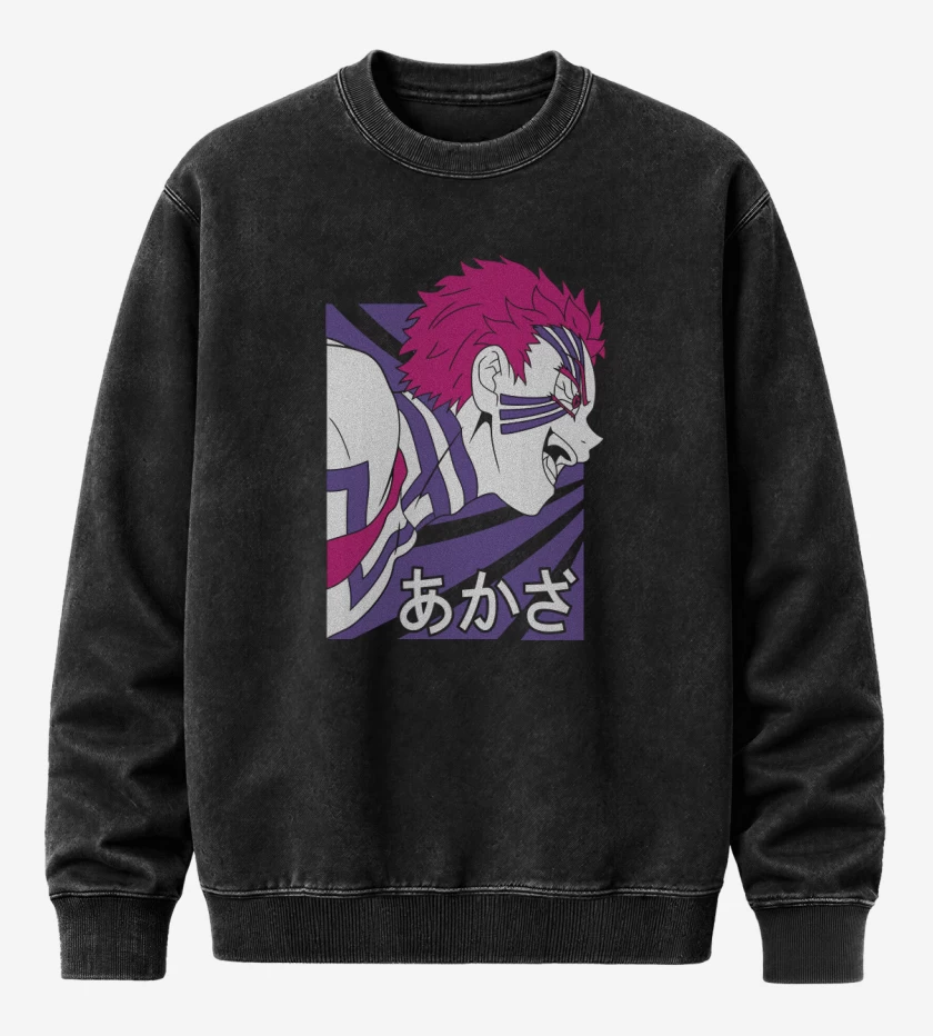 Poleron Polo Acid Wash Akaza Demon
