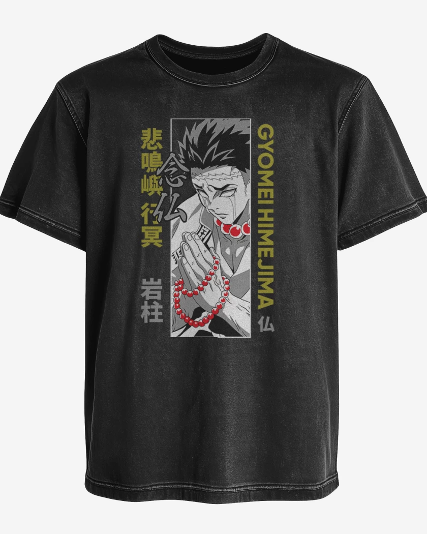 Polera desgastada Negro de Pilar Gyomei