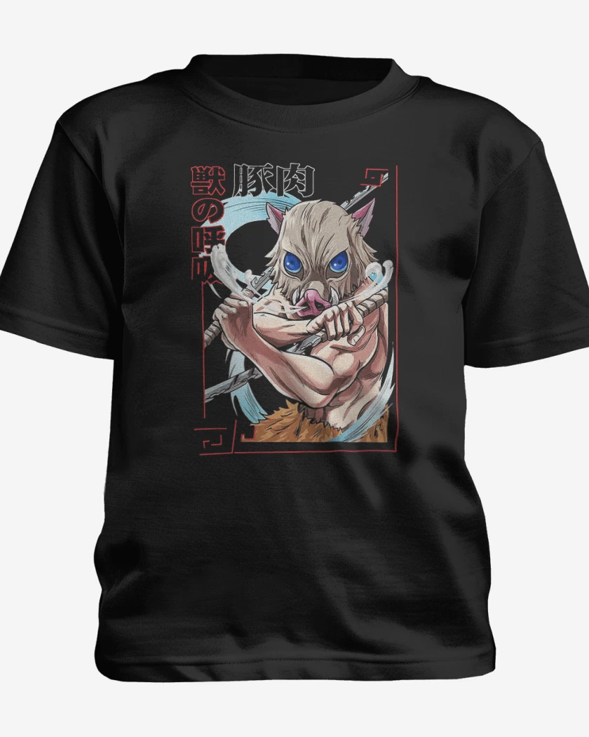 Polera de niño Negro de Inosuke Bestia