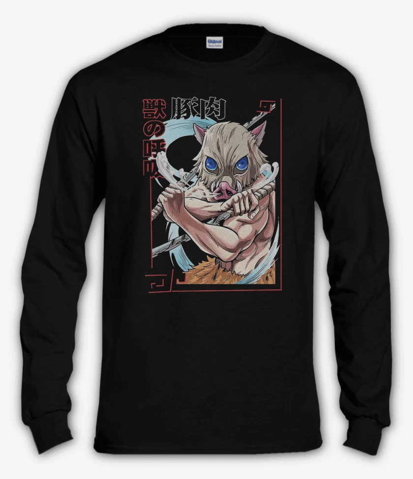 Polera manga larga Negro de Inosuke Bestia