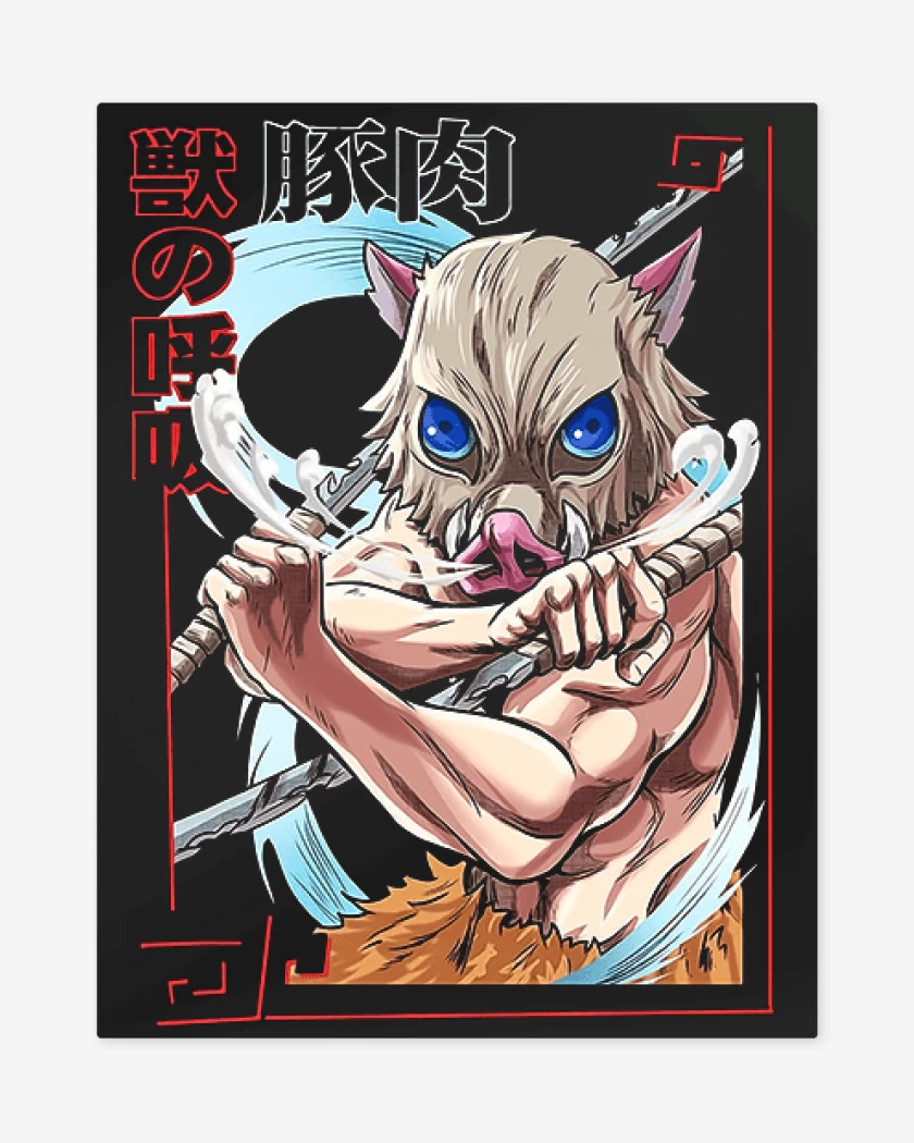 Print metalico Negro de Inosuke Bestia