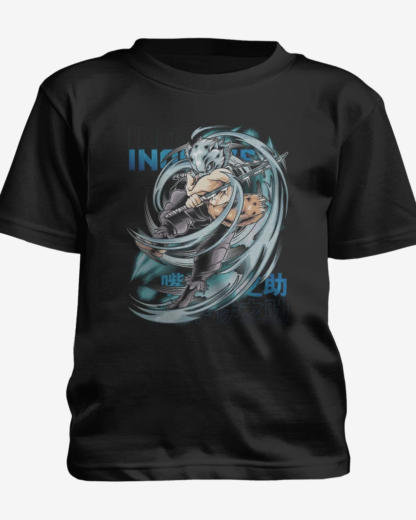 Polera de niño Negro de Inosuke hashibira bestia
