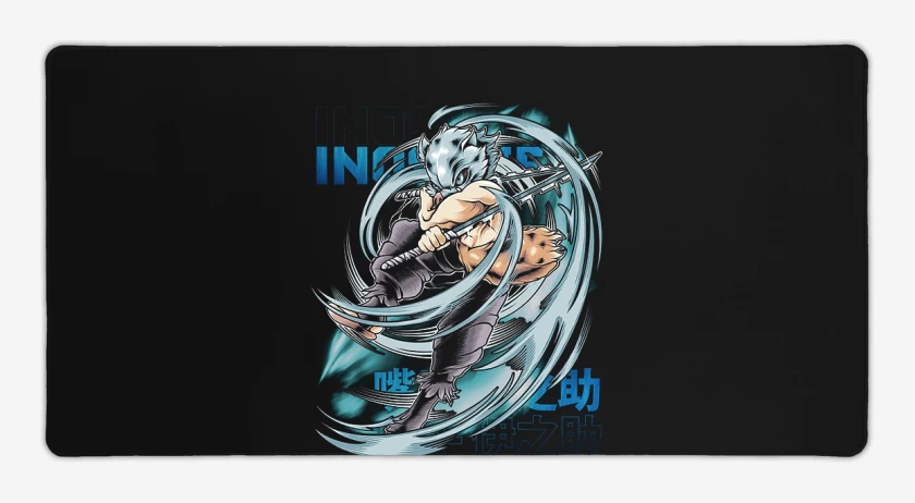 Mouse pad Gamer Negro de Inosuke hashibira bestia