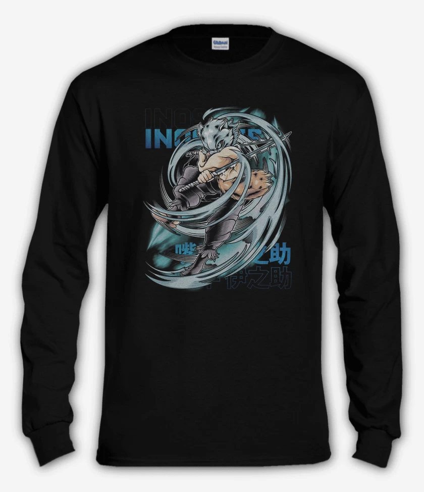Polera manga larga Negro de Inosuke hashibira bestia
