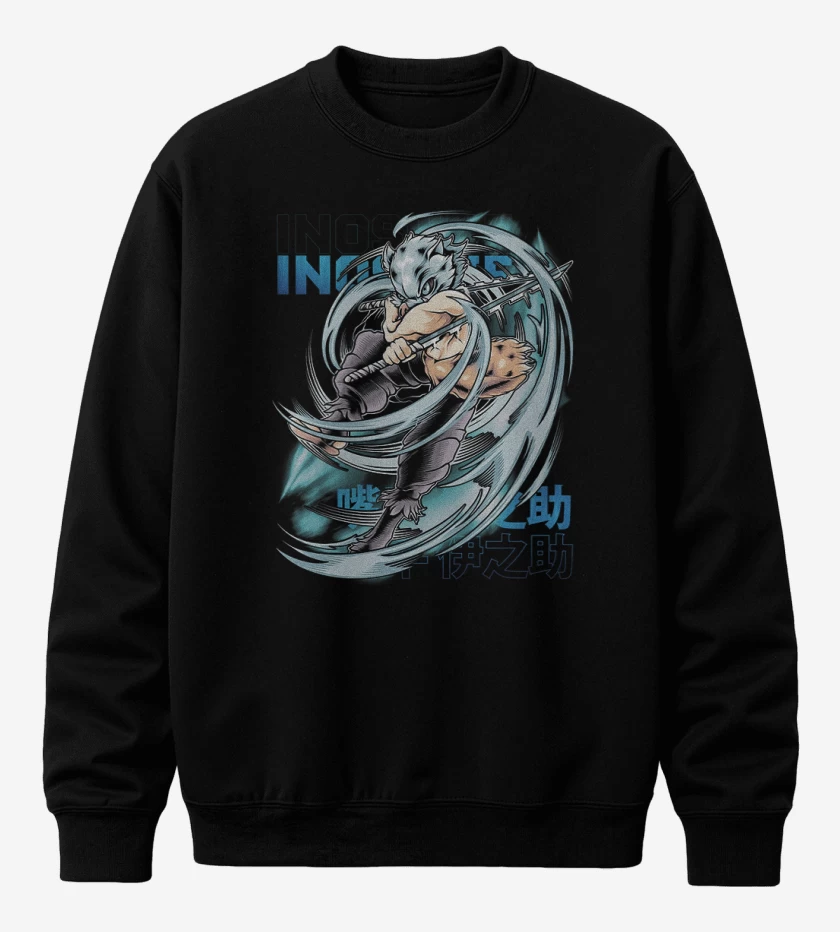 Poleron polo Negro de Inosuke hashibira bestia