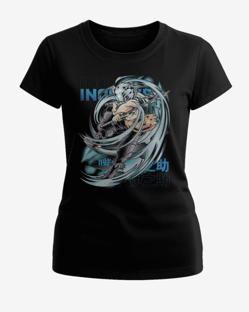 Polera de Mujer Negro de Inosuke hashibira bestia