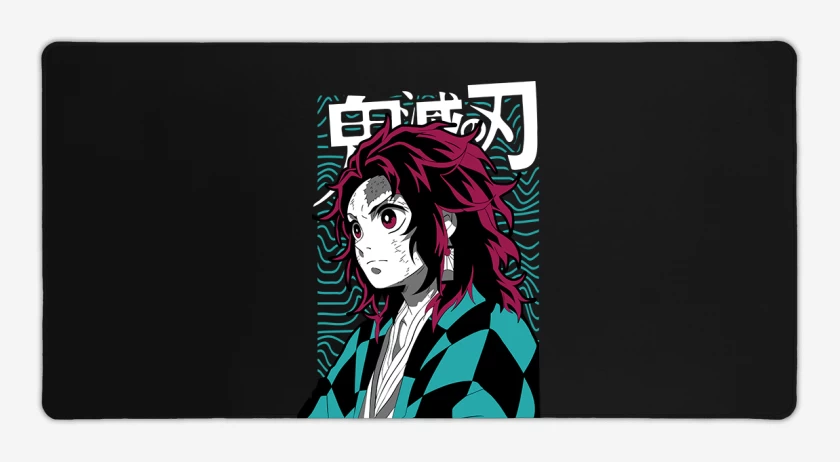 Mouse pad Gamer Negro de Joven Tanjiro