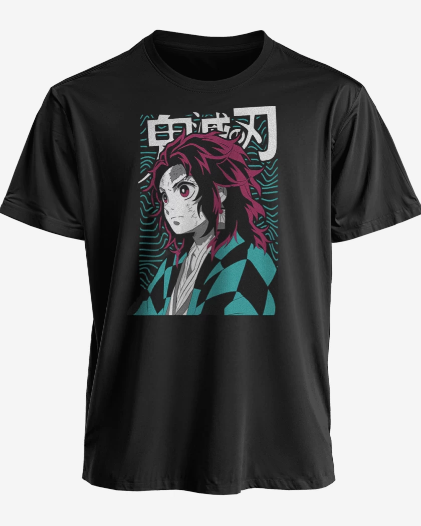 Polera premium Negro de Joven Tanjiro