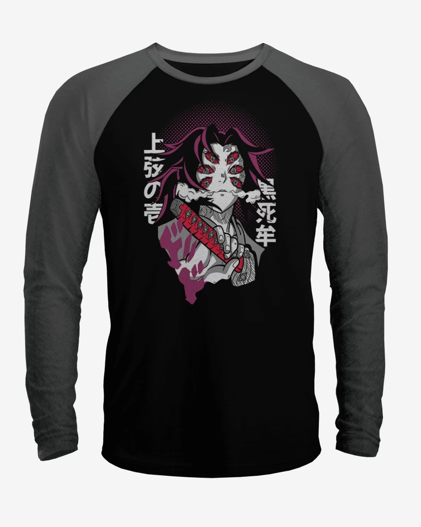 Polera Raglan Negro / Negro Heather de KOKUSHIBO DEMON