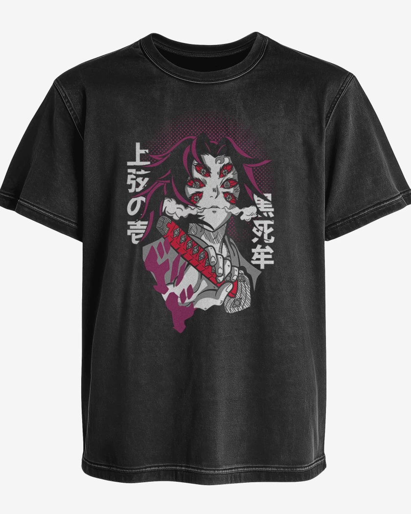Polera desgastada Negro de KOKUSHIBO DEMON