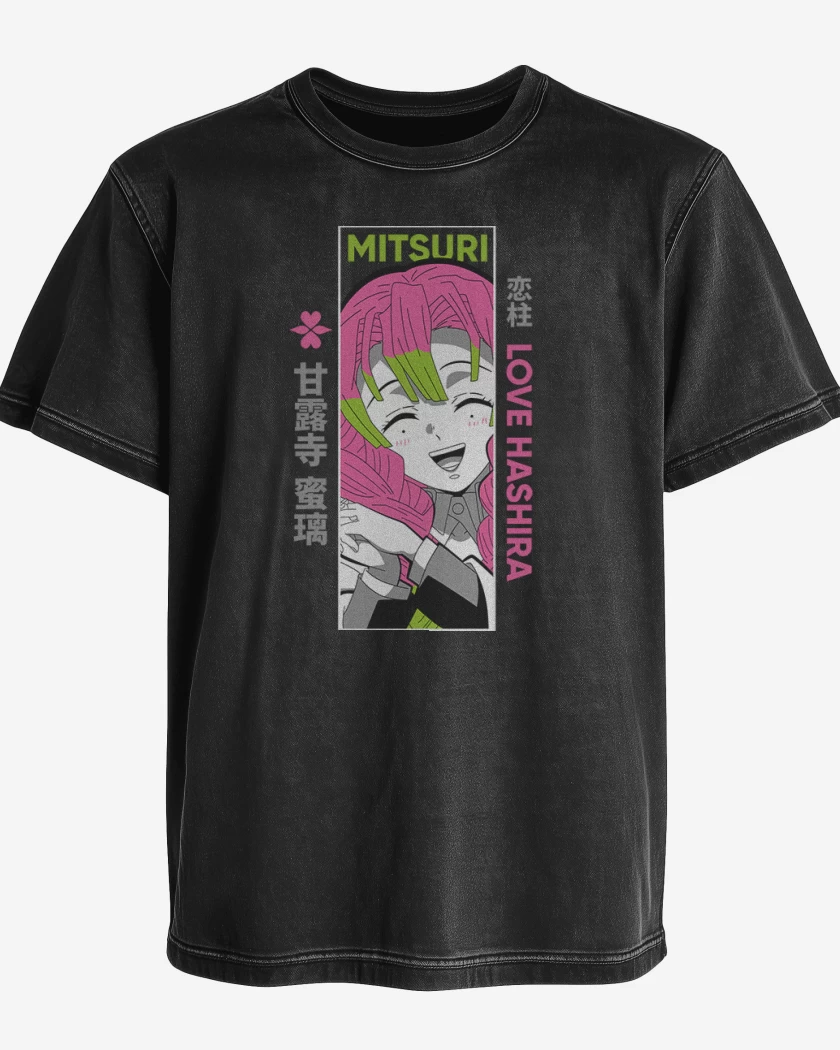 Polera desgastada Negro de Mitsuri Pilar