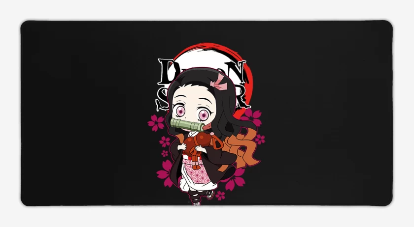 Mouse pad Gamer Negro de Nezuko Chivi