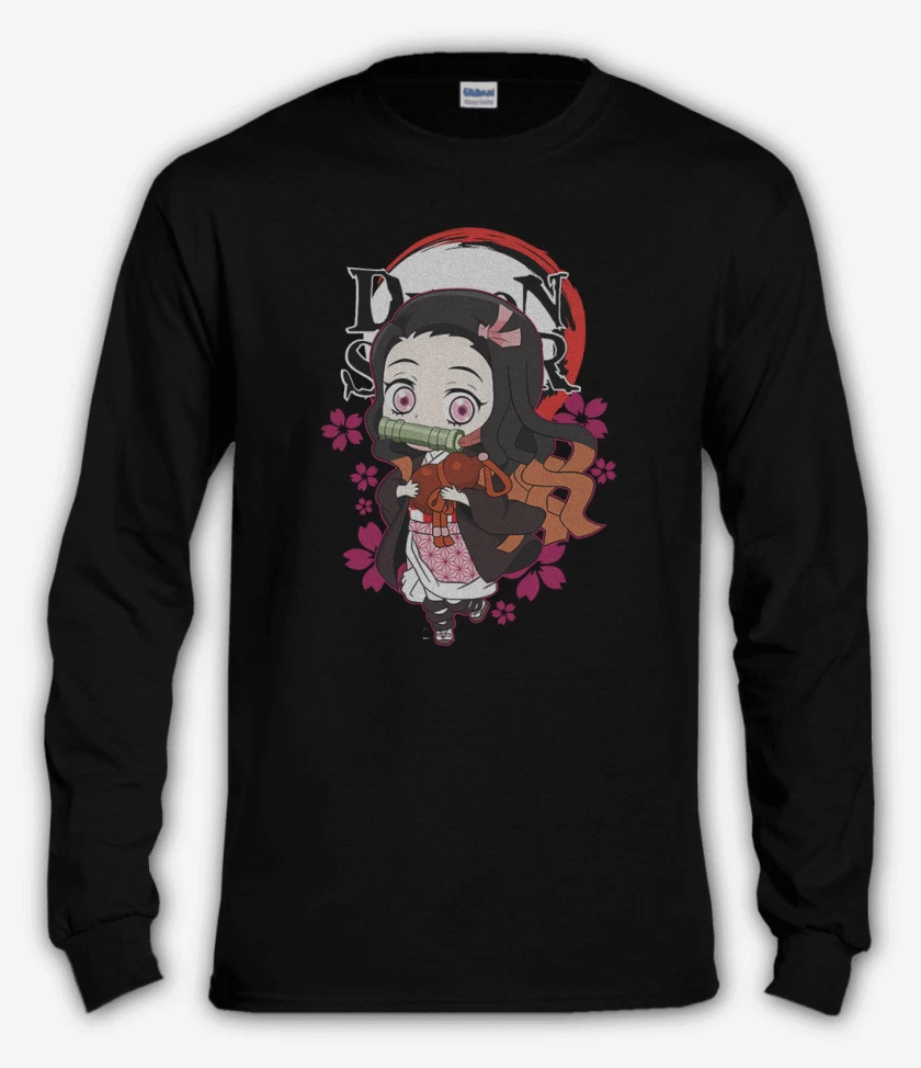 Polera manga larga Negro de Nezuko Chivi