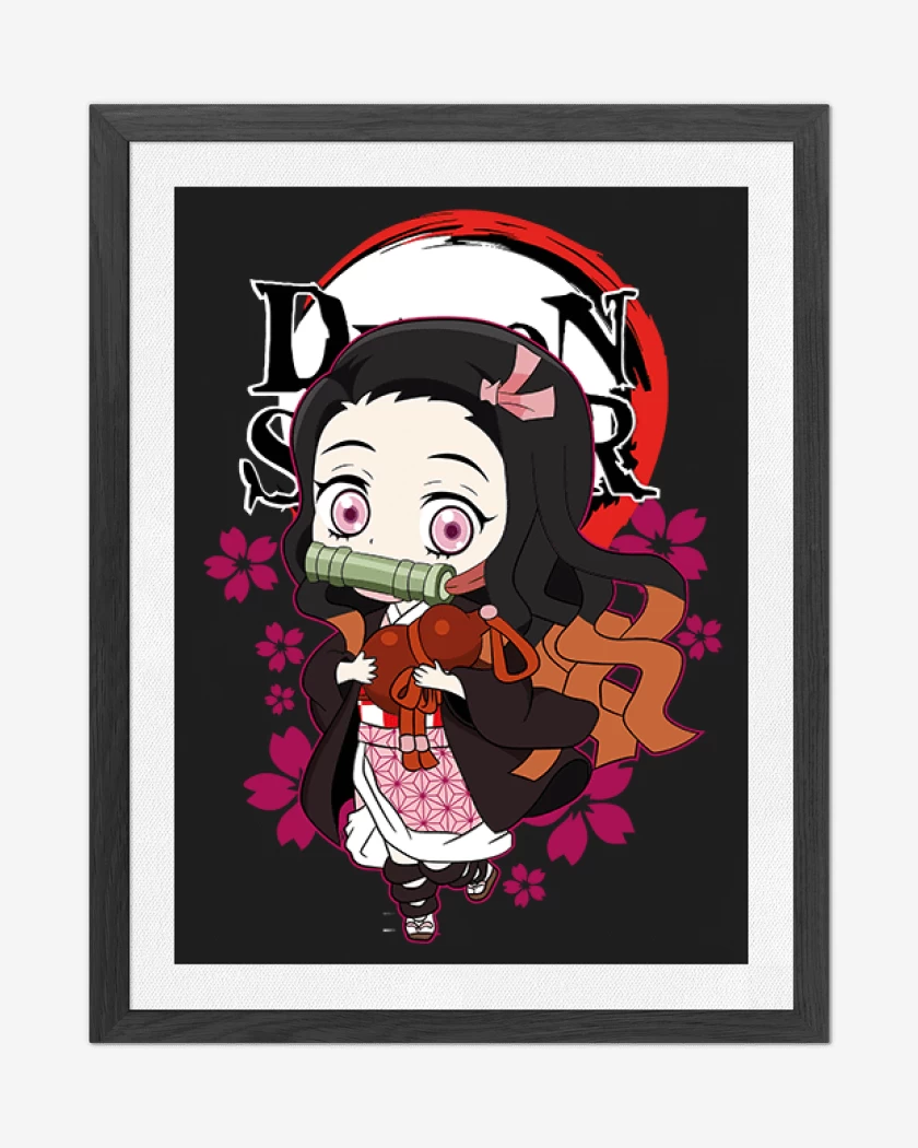 Cuadro decorativo Negro de Nezuko Chivi