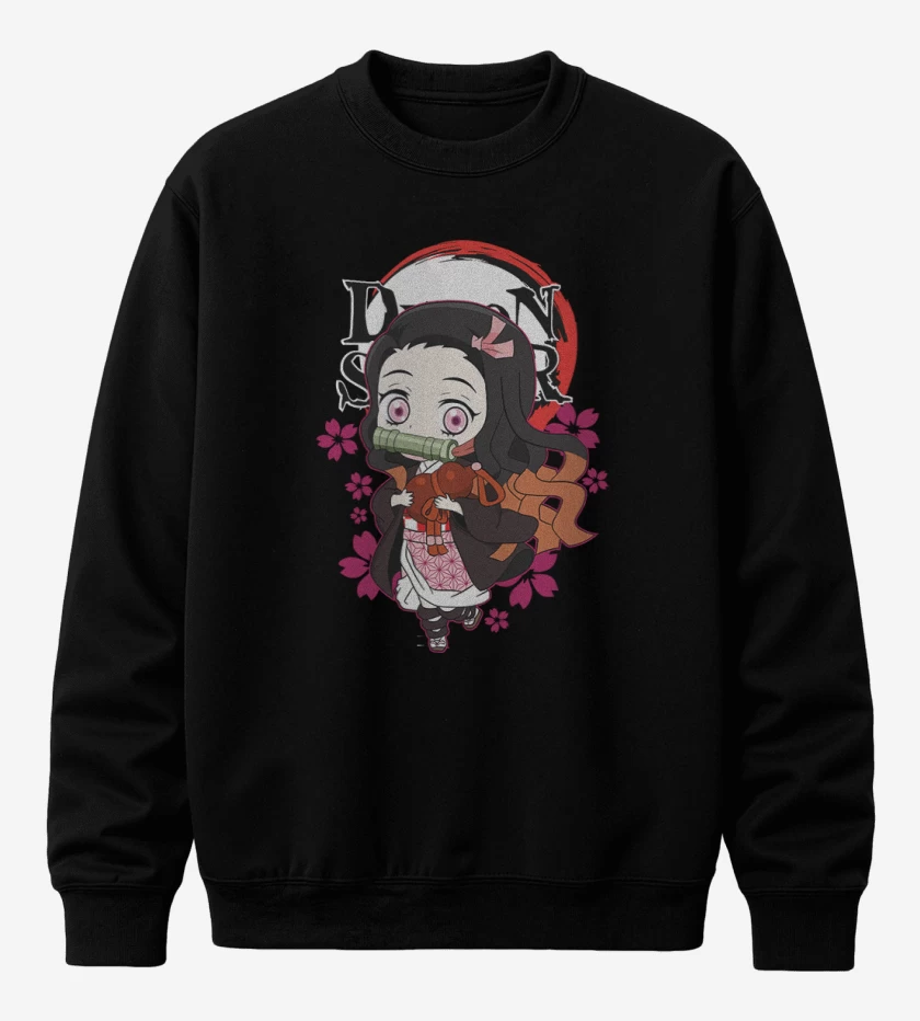Poleron polo Negro de Nezuko Chivi