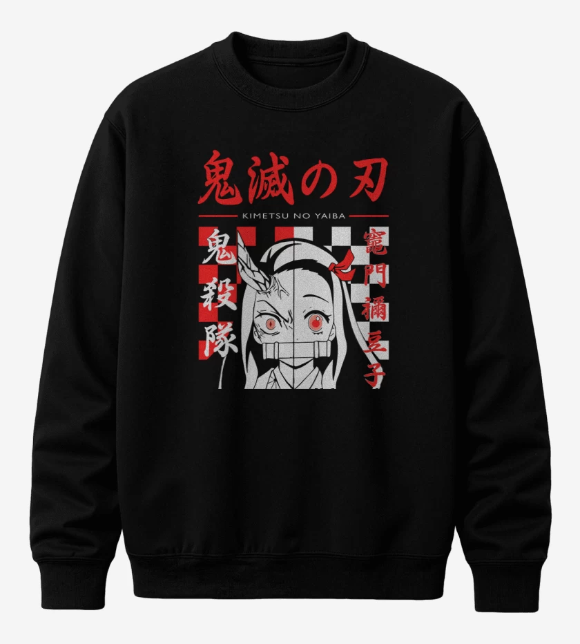 Poleron polo Negro de Nezuko demon