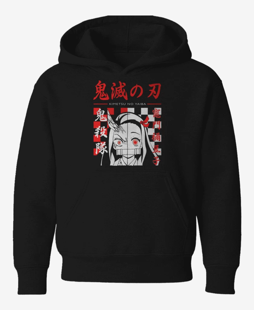 Poleron de niño Negro de Nezuko demon